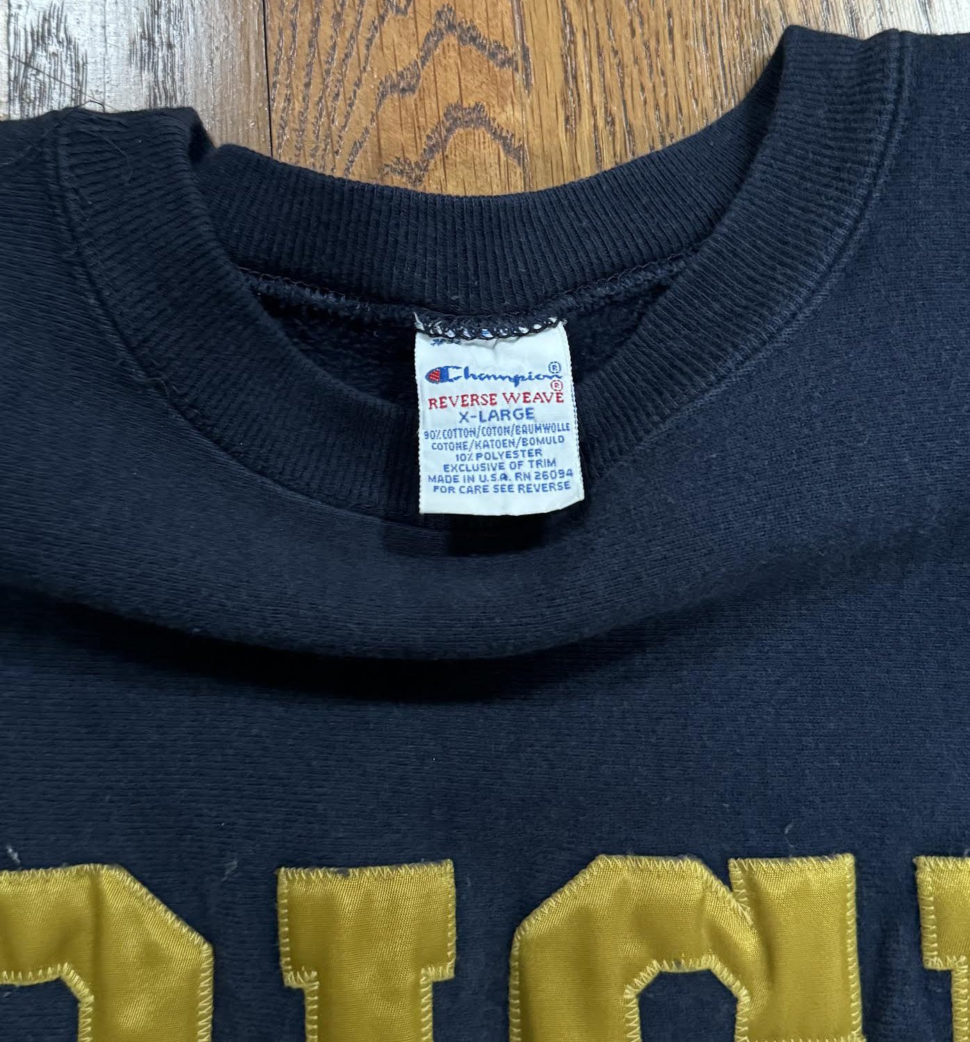 Vintage Champion Reverse Weave University Of Notre Dame Irish Navy